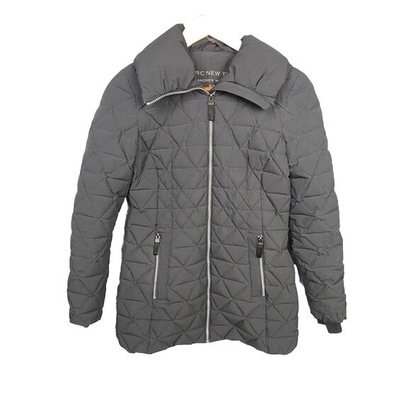 Andrew Marc Jackets & Blazers - Andrew Marc New York Womens Quilted Puffer Parka Jacket XS Gray Down Insulated